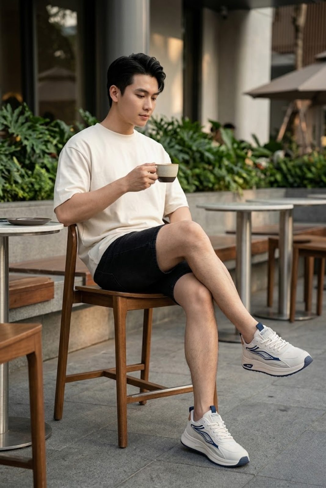 Sneaker 5009 phối short jean cafe