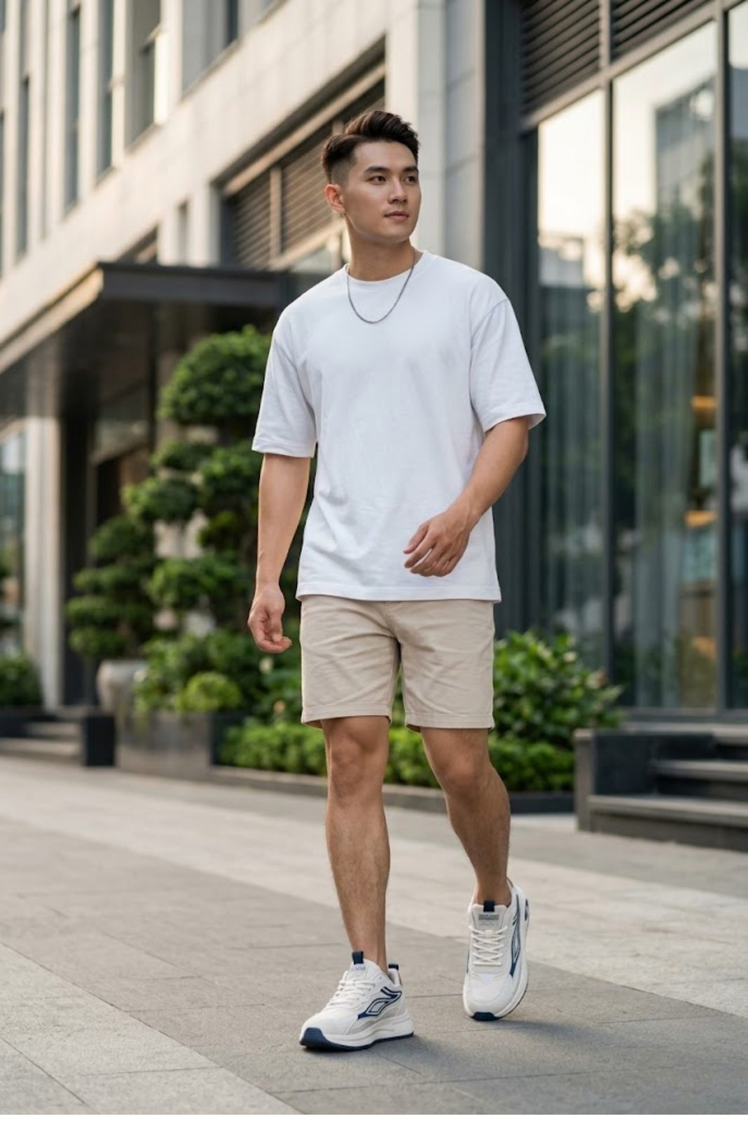 Sneaker 5009 phối áo trắng dạo phố