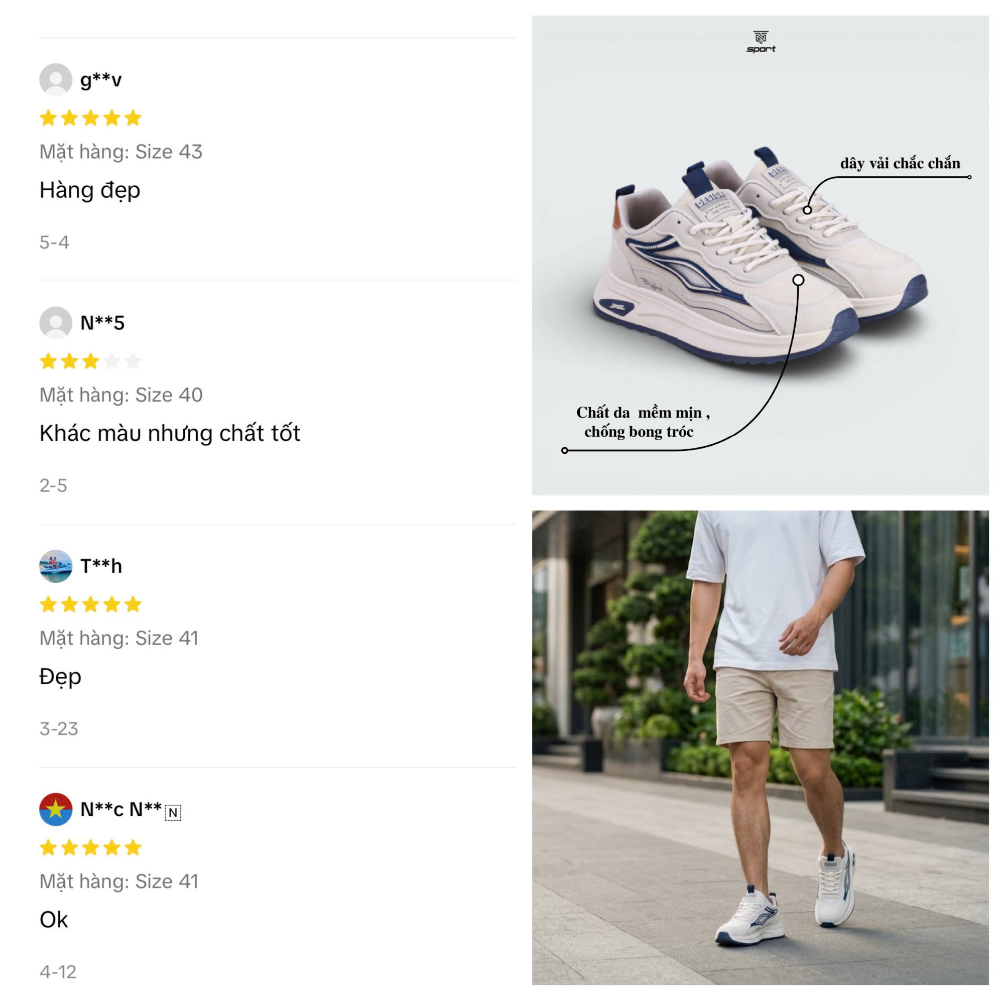 Khách hàng review giày 5009