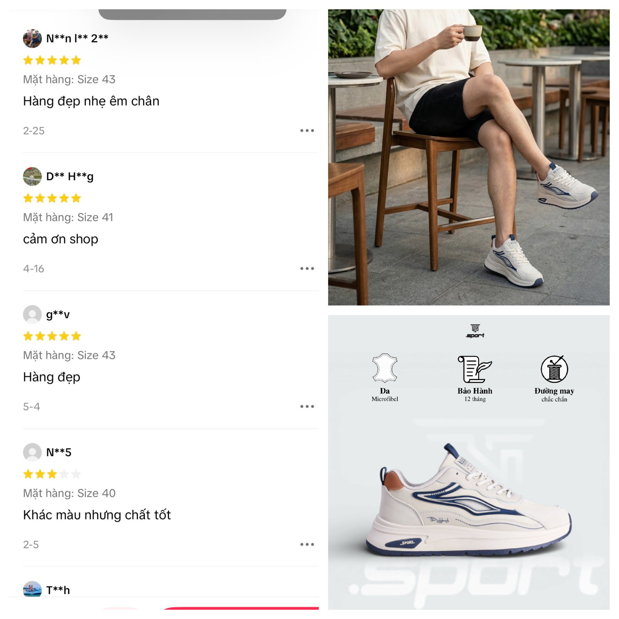 Khách hàng review giày 5009
