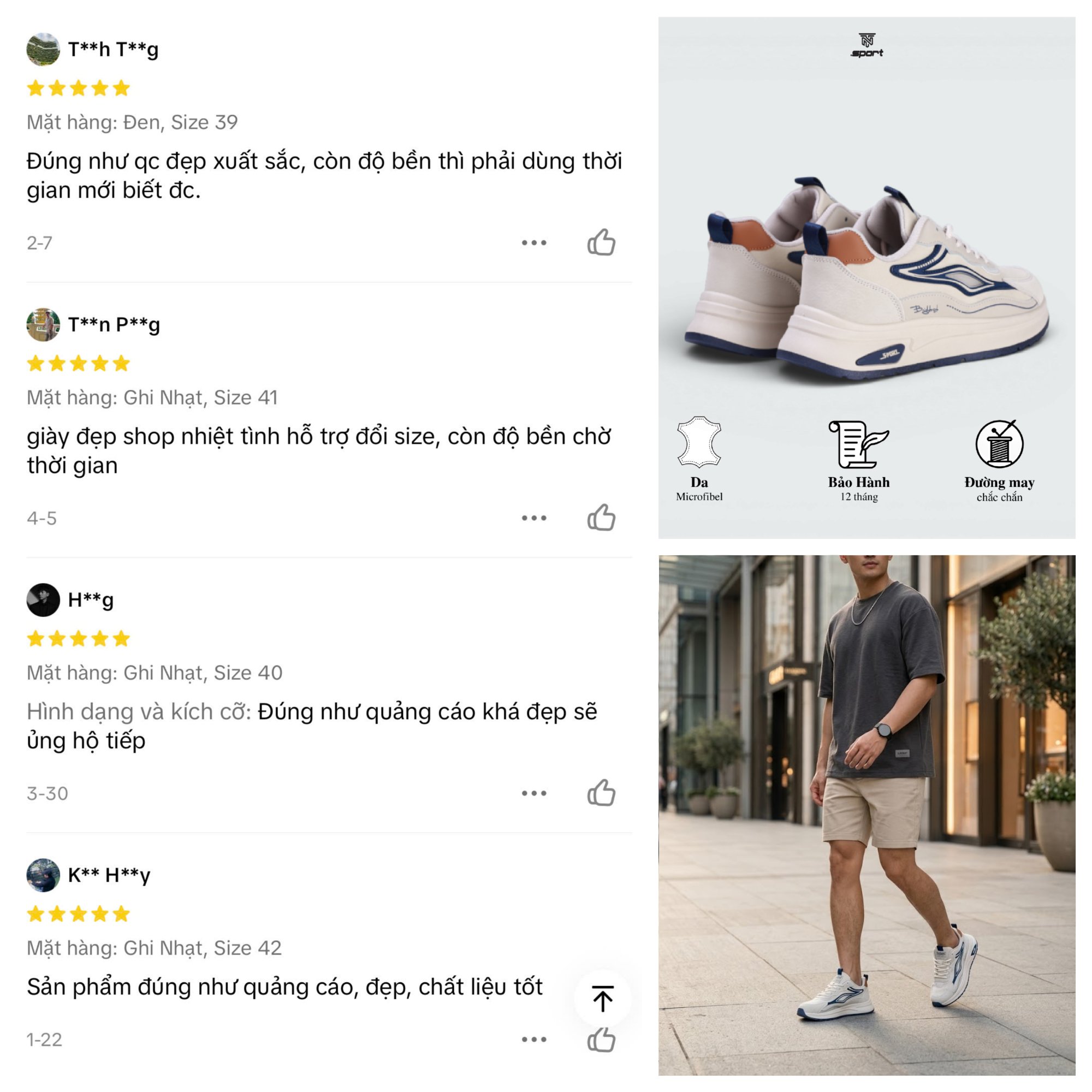 Khách hàng review giày 5009